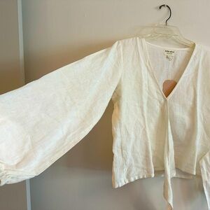 TRIBE ALIVE long sleeve linen top